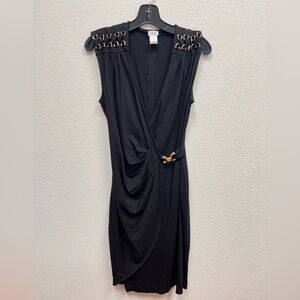Cache Jersey Wrap Gold Hardware Dress Size L